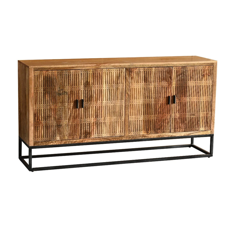 Stinson Brown Wood 4 Door Sideboard Sideboards LOOMLAN By LOOMLAN