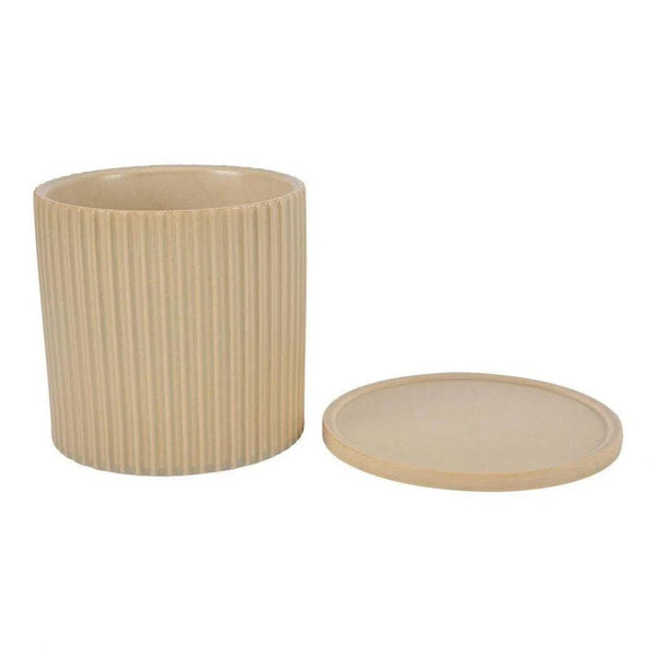 Stoneware Kuhi Planter Large Light Beige Outdoor Planters LOOMLAN By Moe's Home