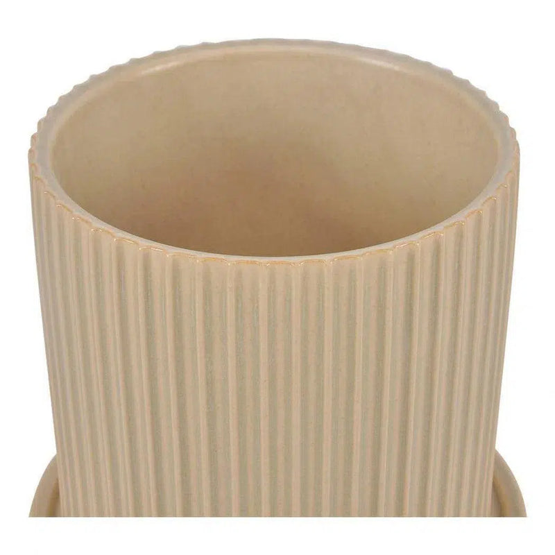 Stoneware Kuhi Planter Large Light Beige Outdoor Planters LOOMLAN By Moe's Home