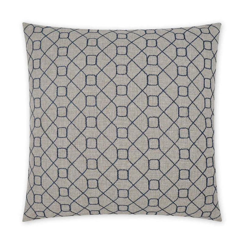 Stornoway Blue Geometric Blue Large Throw Pillow With Insert Throw Pillows LOOMLAN By D.V. Kap