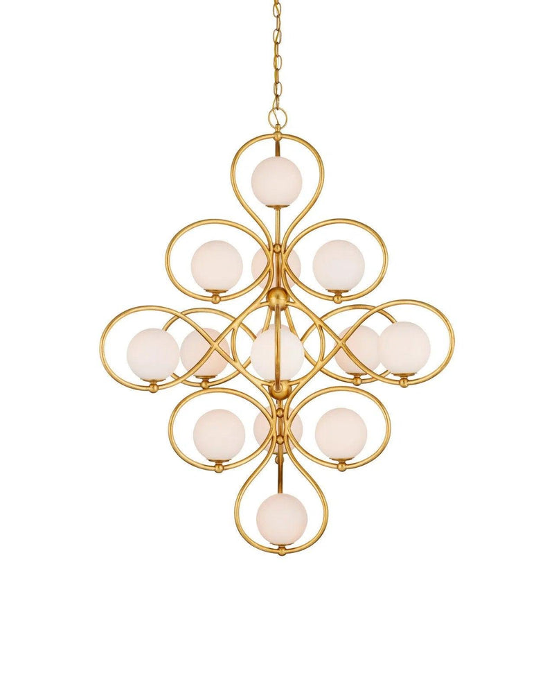 Storrs Iron and Glass Gold Chandelier Chandeliers LOOMLAN By Currey & Co