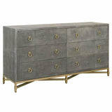 Strand Shagreen 6-Drawer Double Dresser Gray Shagreen Dressers LOOMLAN By Essentials For Living