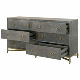 Strand Shagreen 6-Drawer Double Dresser Gray Shagreen Dressers LOOMLAN By Essentials For Living