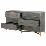 Strand Shagreen 6-Drawer Double Dresser Gray Shagreen Dressers LOOMLAN By Essentials For Living