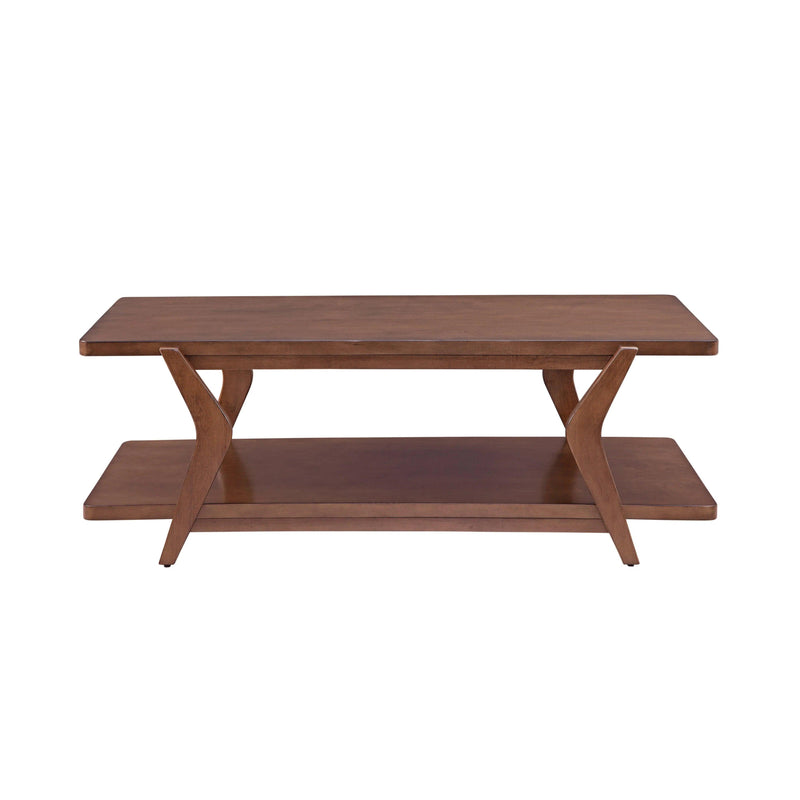 Stratton Wood Brown Rectangular Cocktail Table Coffee Tables LOOMLAN By Bassett Mirror