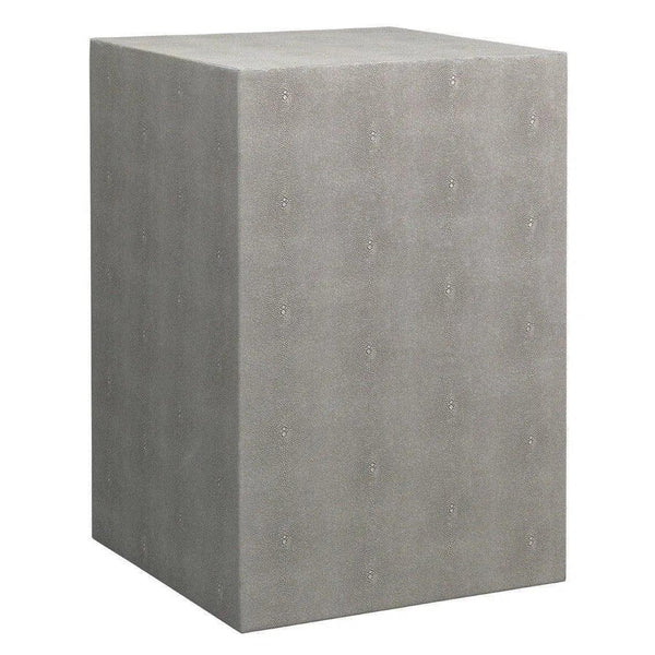 Structure Cream Leather Square Mid Century Modern Side Table Side Tables LOOMLAN By Jamie Young