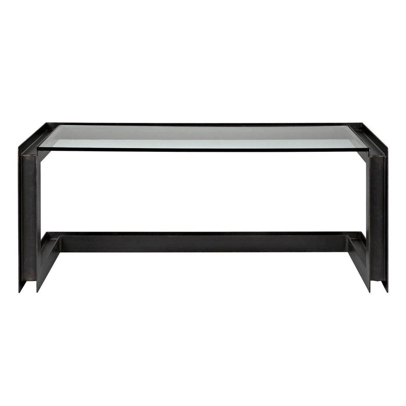 Structure Glass Top Contemporary Home Office Desk Home Office Desks LOOMLAN By Noir