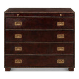 Studded Gentleman's Chest Leather Upholstery Chests LOOMLAN By Sarreid