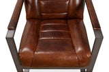 Stuttgart Leather Accent Chair Metal Frame Accent Chairs LOOMLAN By Sarreid