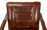 Stuttgart Leather Accent Chair Metal Frame Accent Chairs LOOMLAN By Sarreid