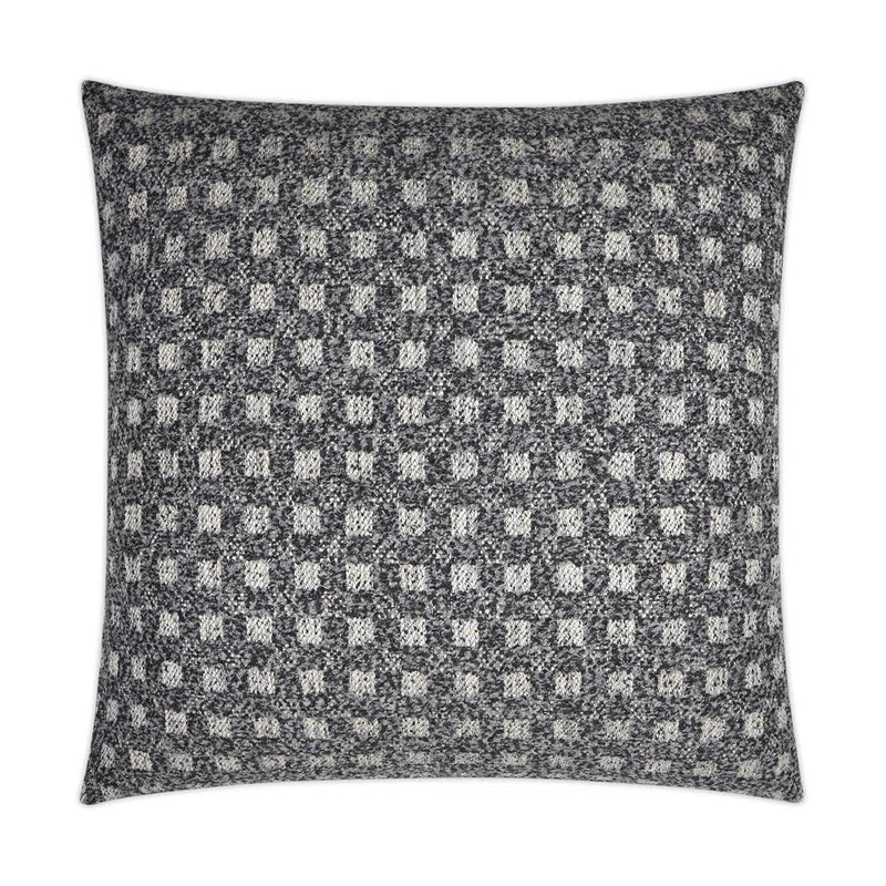 Suffolk Charcoal Plaid Check Grey Large Throw Pillow With Insert Throw Pillows LOOMLAN By D.V. Kap