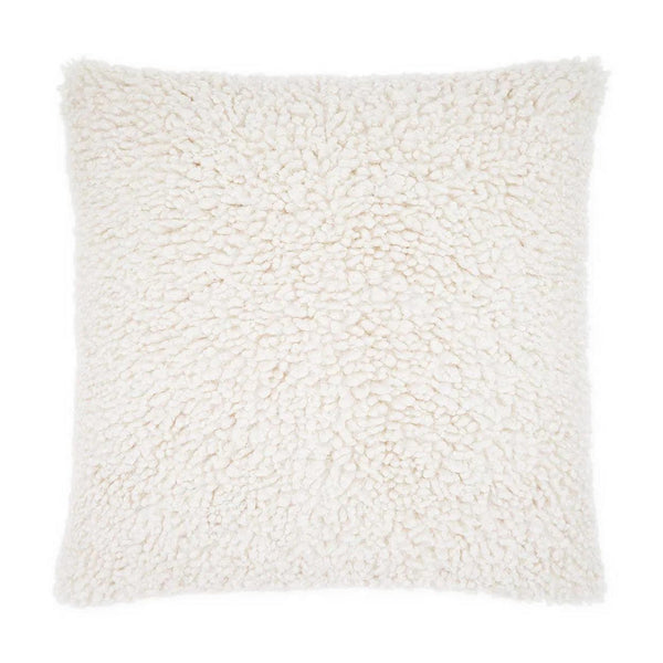 Suki Faux Fur Western Chic Ivory Large Throw Pillow With Insert Throw Pillows LOOMLAN By D.V. Kap