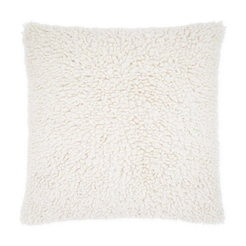 Suki Faux Fur Western Chic Ivory Large Throw Pillow With Insert Throw Pillows LOOMLAN By D.V. Kap