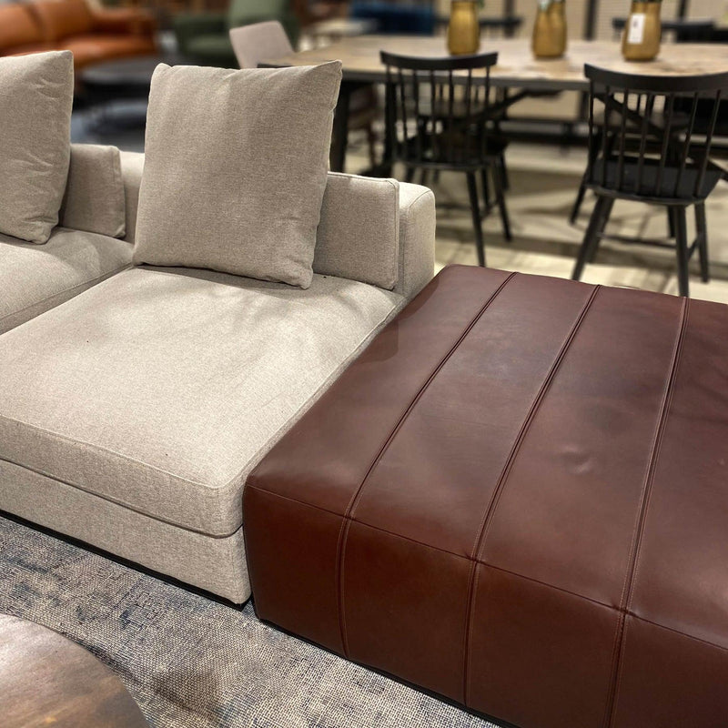 Sullivan Sectional Wood Brown Ottoman Ottomans LOOMLAN By LH Imports
