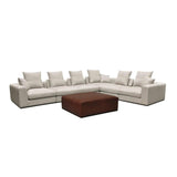 Sullivan Sectional Wood Brown Ottoman Ottomans LOOMLAN By LH Imports