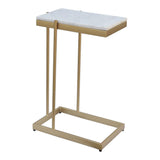 Sulu Contemporary White Marble Top Accent Small Table Side Tables LOOMLAN By Moe's Home