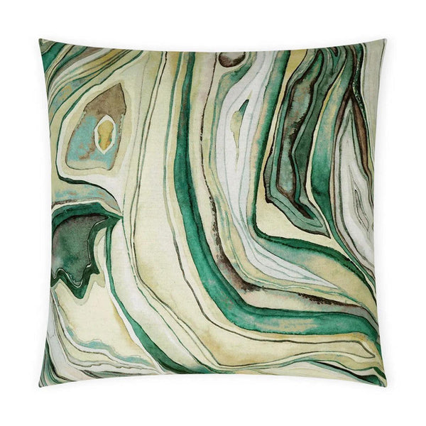 Sumidero Emerald Abstract Green Large Throw Pillow With Insert Throw Pillows LOOMLAN By D.V. Kap