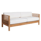 Summer 3-Person Teak Outdoor Sofa with Sunbrella Cushions Outdoor Sofas & Loveseats LOOMLAN By HiTeak