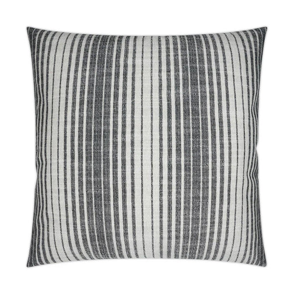 Summerville Stripes Transitional Grey Large Throw Pillow With Insert Throw Pillows LOOMLAN By D.V. Kap