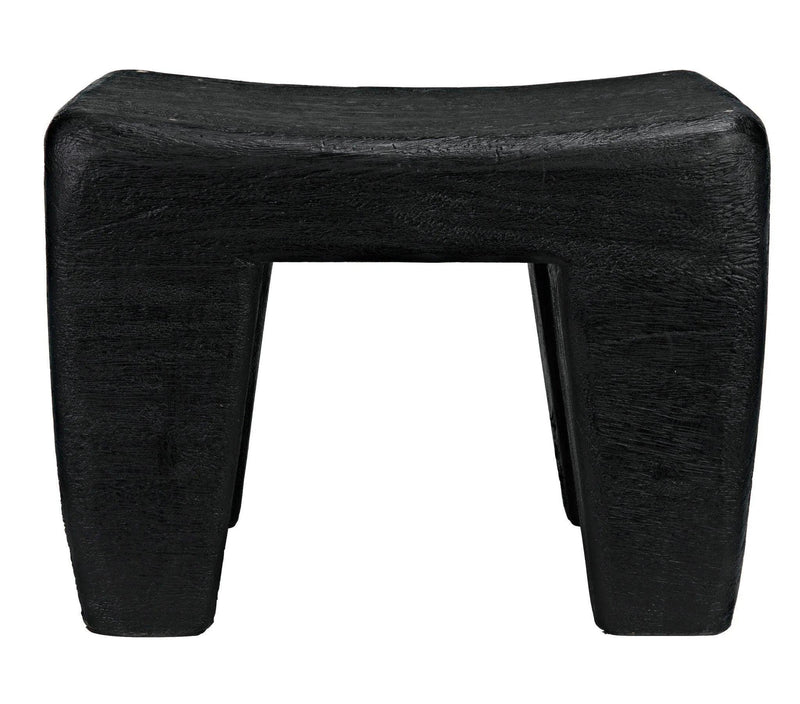 Sumo Black Burnt Wood Stool Poufs and Stools LOOMLAN By Noir