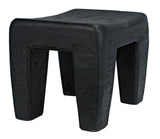 Sumo Black Burnt Wood Stool Poufs and Stools LOOMLAN By Noir