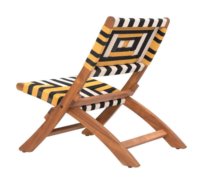 Sunbeam Wood Multicolor Lounge Chair Outdoor Accent Chairs LOOMLAN By Zuo Modern