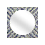 Sunburst Bone and Resin Blue Wall Mirror Wall Mirrors LOOMLAN By Bassett Mirror