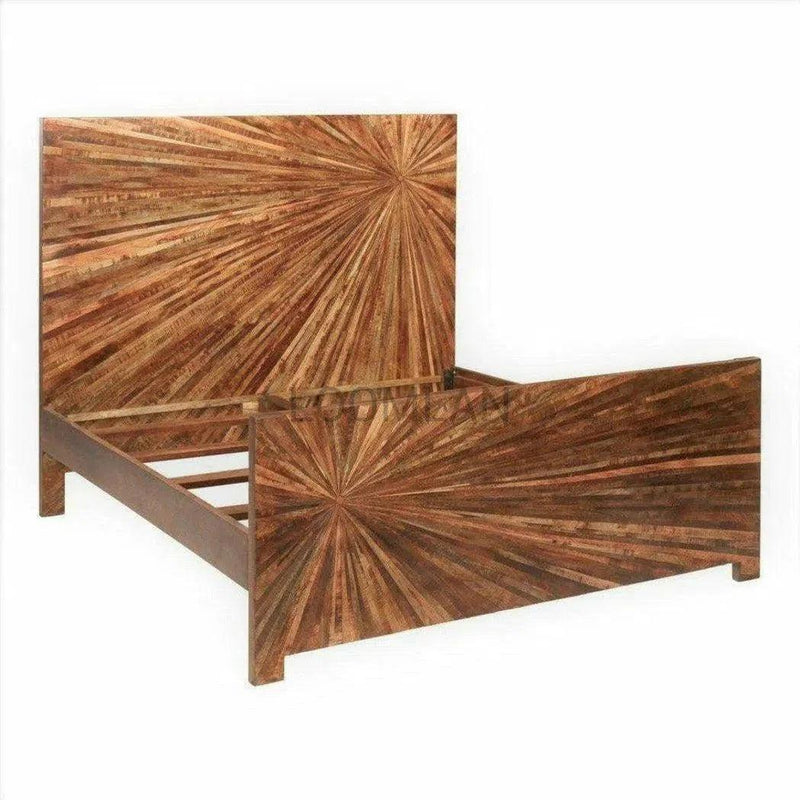 Sunburst Reclaimed Wood Bed Frame Beds LOOMLAN By LOOMLAN