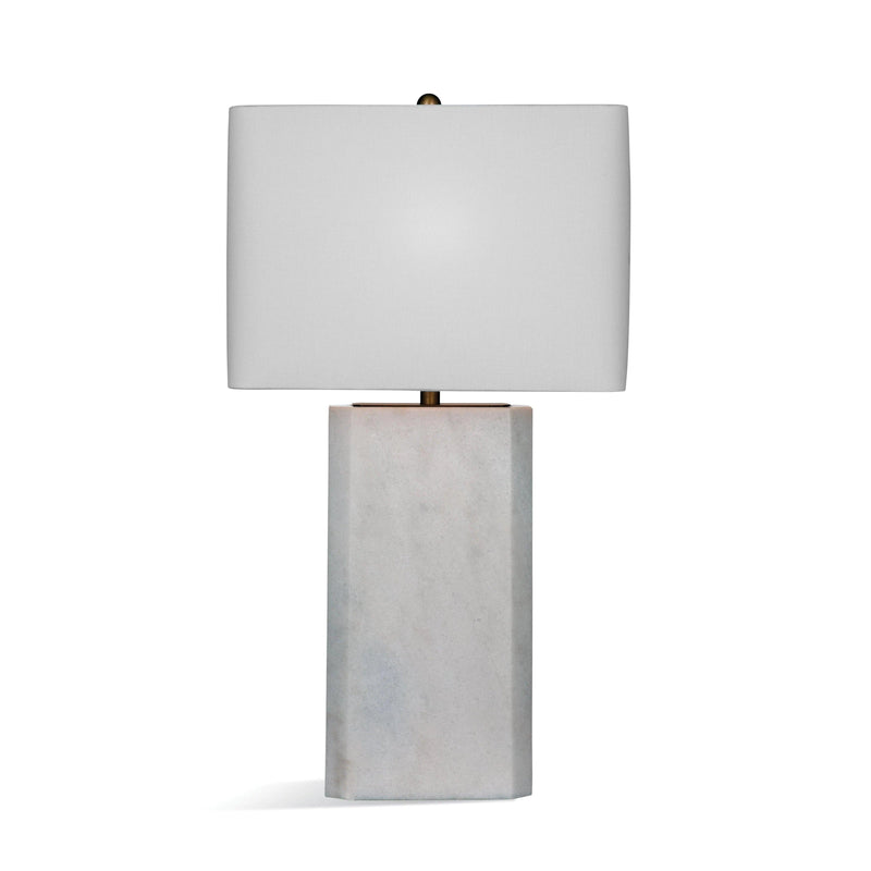 Sundree Marble and Metal Off-White Table Lamp Table Lamps LOOMLAN By Bassett Mirror