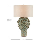 Sunken Green Sea Urchin Green Table Lamp Table Lamps LOOMLAN By Currey & Co