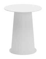 Sunny Isles Aluminum White Round Side Table Outdoor Side Tables LOOMLAN By Zuo Modern