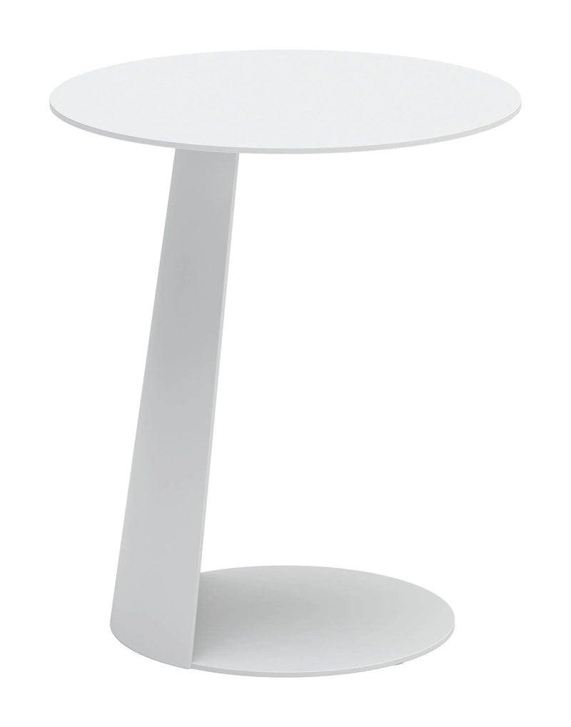 Sunny Isles Aluminum White Round Side Table Outdoor Side Tables LOOMLAN By Zuo Modern