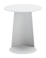 Sunny Isles Aluminum White Round Side Table Outdoor Side Tables LOOMLAN By Zuo Modern