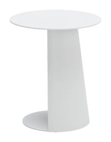 Sunny Isles Aluminum White Round Side Table Outdoor Side Tables LOOMLAN By Zuo Modern