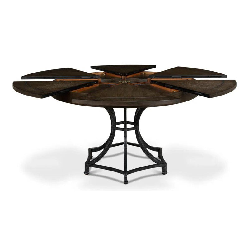 Sunset Jupe Extendable Round Dining Table Artisan Grey Dining Tables LOOMLAN By Sarreid