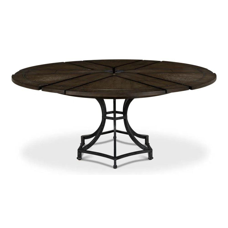 Sunset Jupe Extendable Round Dining Table Artisan Grey Dining Tables LOOMLAN By Sarreid