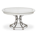 Sunset Jupe Extendable Round Dining Table Working White Dining Tables LOOMLAN By Sarreid