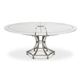 Sunset Jupe Extendable Round Dining Table Working White Dining Tables LOOMLAN By Sarreid