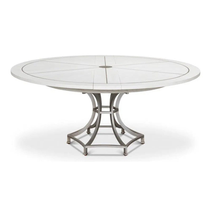 Sunset Jupe Extendable Round Dining Table Working White Dining Tables LOOMLAN By Sarreid