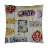 Sunshine Stamp Multi Color Throw Pillow With Insert Throw Pillows LOOMLAN By D.V. Kap