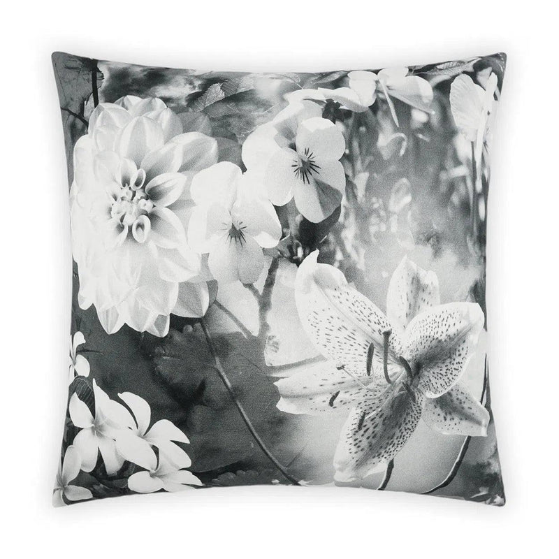 Superbloom Grey Throw Pillow With Insert Throw Pillows LOOMLAN By D.V. Kap