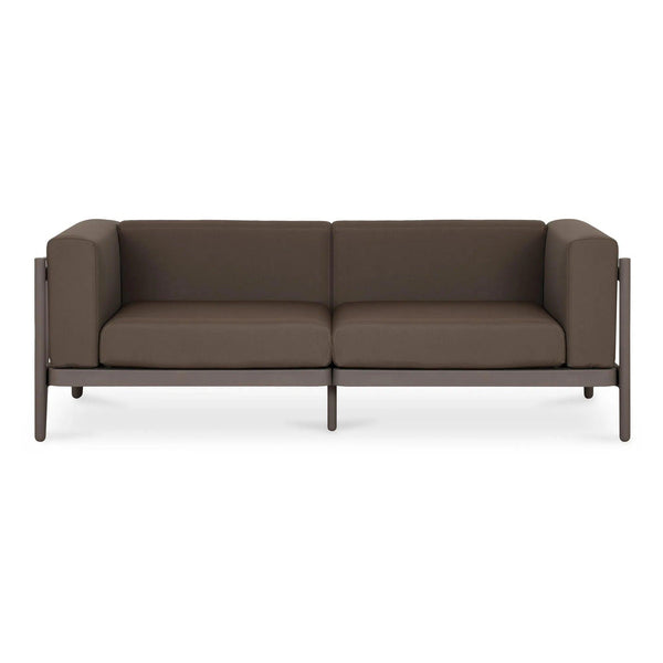 Suri Polyester and Polypropylene Coffee Brown Outdoor 2-Seat Sofa Sofas & Loveseats LOOMLAN By Moe's Home