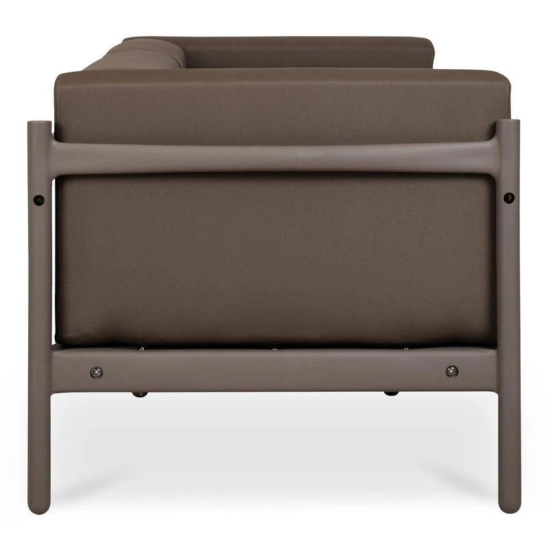 Suri Polyester and Polypropylene Coffee Brown Outdoor 2-Seat Sofa Sofas & Loveseats LOOMLAN By Moe's Home