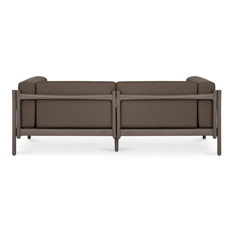 Suri Polyester and Polypropylene Coffee Brown Outdoor 2-Seat Sofa Sofas & Loveseats LOOMLAN By Moe's Home