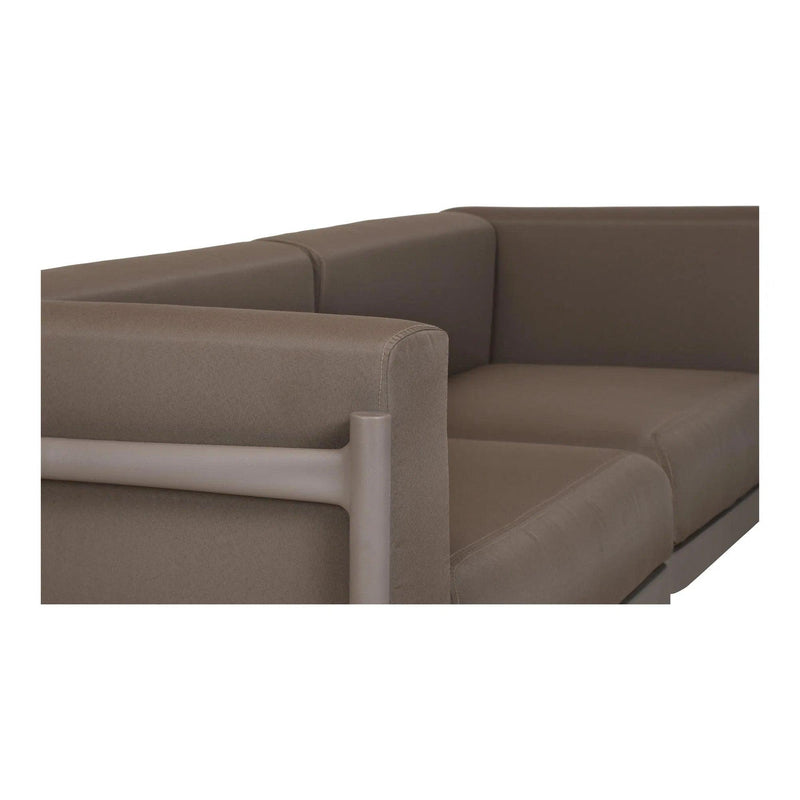 Suri Polyester and Polypropylene Coffee Brown Outdoor 3-Seat Sofa Sofas & Loveseats LOOMLAN By Moe's Home