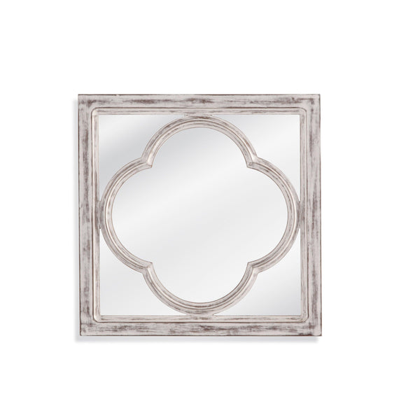 Sutter Wood White Wall Mirror Wall Mirrors LOOMLAN By Bassett Mirror