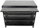 Sutton Criss-Cross Wood Black Rectangle Side Table Side Tables LOOMLAN By Noir