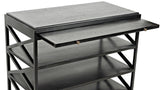 Sutton Criss-Cross Wood Black Rectangle Side Table Side Tables LOOMLAN By Noir