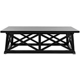 Sutton Wood Black Rectangle Coffee Table Coffee Tables LOOMLAN By Noir