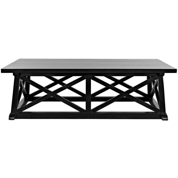 Sutton Wood Black Rectangle Coffee Table Coffee Tables LOOMLAN By Noir